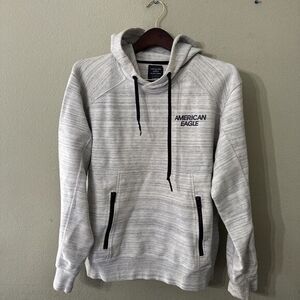 American Eagle Hoodie Sweatshirt Womens Med Pockets Gray Long Sleeve Pullover‎